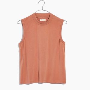 Madewell Sandwashed Mockneck Tank in Clay
